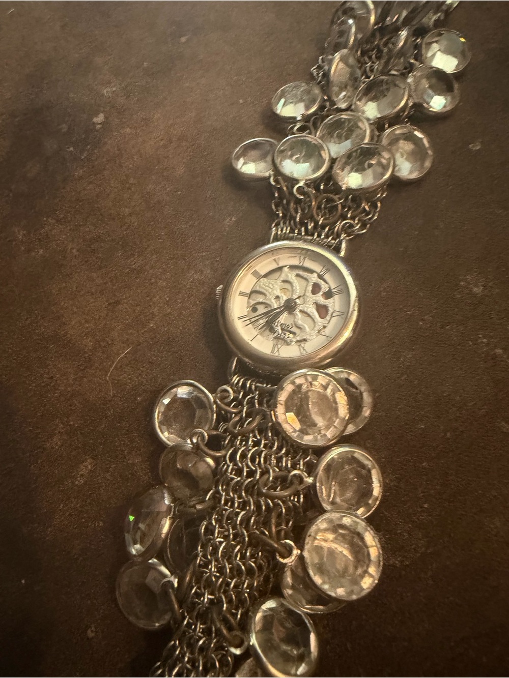Erica Courtney Silver-Tone Charm Bracelet Watch